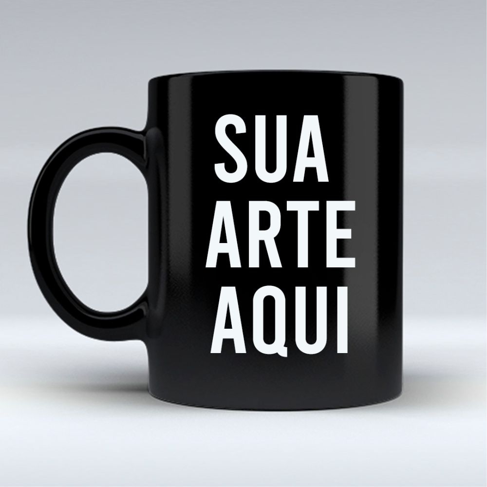 Caneca de Cerâmica para 100% Preta com Faixa Branca